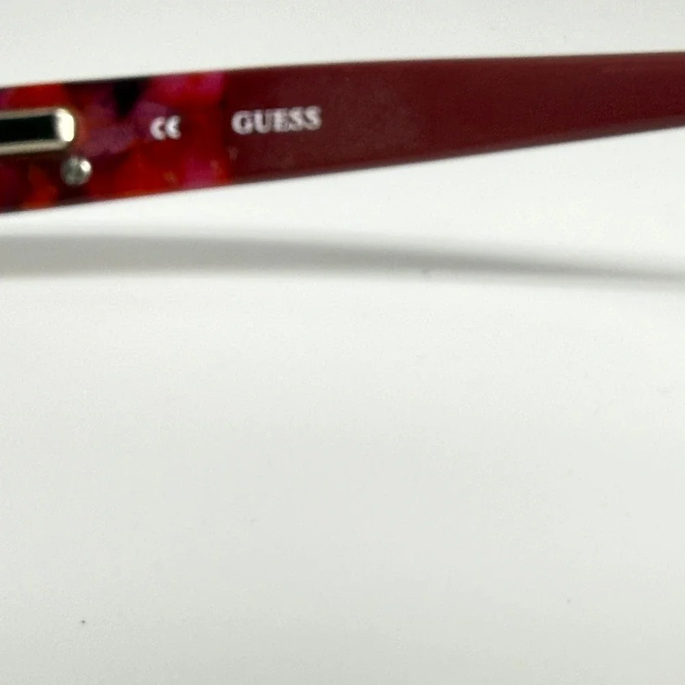 Guess Eyeglasses Frames Red Multi Tortoise Rectangle 52-16-135 RD 2